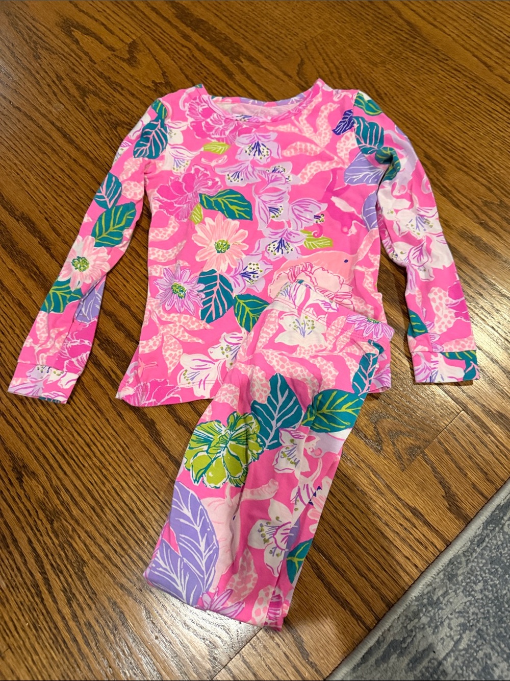 Lilly Pulitzer Bright Pink Floral Long Sleeve Pajama Set
